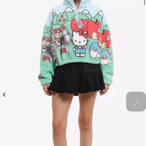 Hello Kitty Green and Red Fleece Sweater